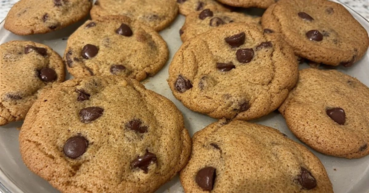 Delicious homemade chocolate chip cookies no brown sugar, perfectly baked and tasty.